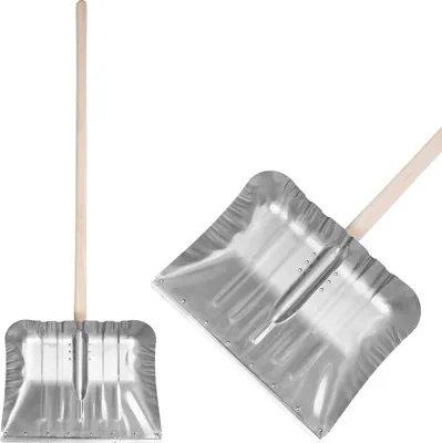 Imagen del producto de Pala quitanieves KOVOS Alu, de aluminio, 490x370 mm, con mango de madera, montada