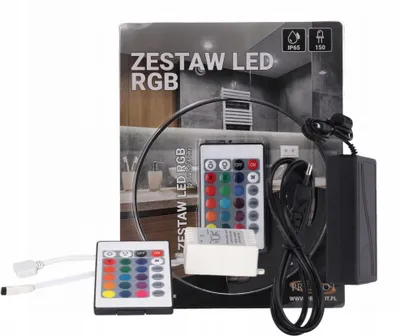 Productafbeelding van LED RGB-strip set van Prescot met afstandsbediening, kleurveranderend, 1 meter