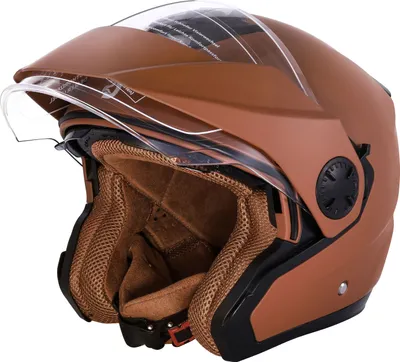 Produktbild von Jethelm Motorradhelm Halbschalenhelm mit Doppelvisier Sturzhelm Mofa Scooter ECE22-06, Farbe Braun, Größe XL(60CM)