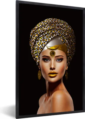 Produktbild von MuchoWow® MuchoWow® Gerahmtes Poster Frauen - Accessoires - Gelb 40x60 cm - Poster mit zchwarzem Bilderrahmen - Papierdruck - Wandbilder