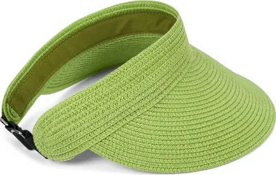 Produktbild von styleBREAKER Papierstroh Visor Cap einfarbig | Sonnenvisier mit elastischem Band und Hakenverschluss | Luftige Schildkappe als Sonnenhut für Damen
