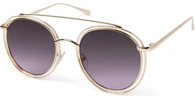 Produktbild von styleBREAKER Damen Oversize Sonnenbrille mit runden Gläsern und doppeltem Rahmen, Polycarbonat Gläsern, Hippie Look 09020122