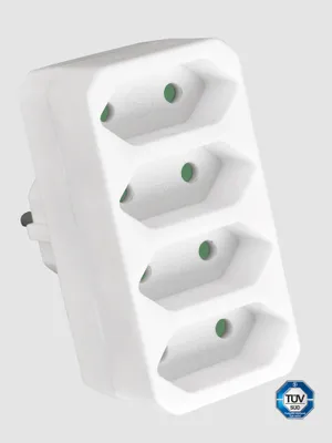 Zdjęcie produktu dla HEITECH 4 komorowy adapter gniazda potrójne gniazdo bez przełącznika adapter wtyczka blokada przed dziećmi