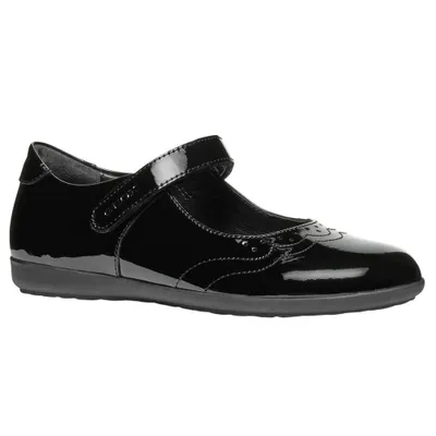 Image de Geox - Chaussures d'uniforme scolaire pour filles "J Iberide A" FS11019 (33,5 EU) (Vernis noir)