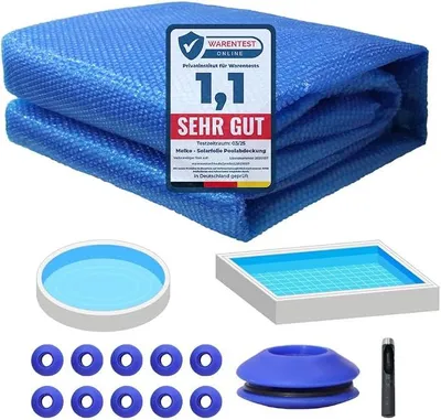Produktbild von Solarfolie Pool 549x274 cm Poolabdeckung für effiziente Wärmespeicherung Solarplane Ösen Solarabdeckung Blau PVC Wärmeplane für Schwimmbäder