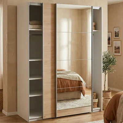 Image de Seraphine - Armoire 2 Portes, 150x200h cm Blanc, Porte-manteaux