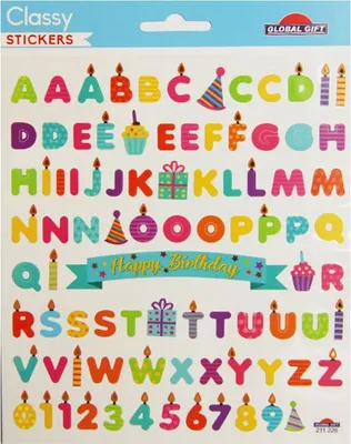 Produktbild von 87 Aufkleber - Alphabet & Zahlen - Kerzen - Geburtstag