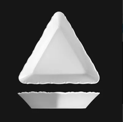 Zdjęcie produktu dla Trójkątna miska na kompot 14 cm, biała porcelana, Werona, G. Benedikt