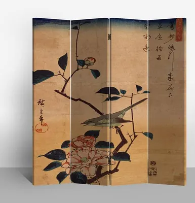 Zdjęcie produktu dla Fine Asianliving Screen Room Divider Spanish Wall Partition Room Divider Room Divider Privacy Screen Japanese Oriental Chinese L160xH180cm Printed Canvas Double Sided Asian
