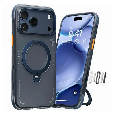 Produktbild von Hülle für Apple iPhone 17 Pro Max, Torras, Ostand Spin Air, Blau