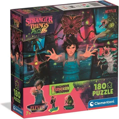 Produktbild von Puzzle mit 180 Teilen, Clementoni, "Stranger Things", Beobachtungs- und Logikspiel für Kinder, Abmessungen: 48,5 x 33,5 cm