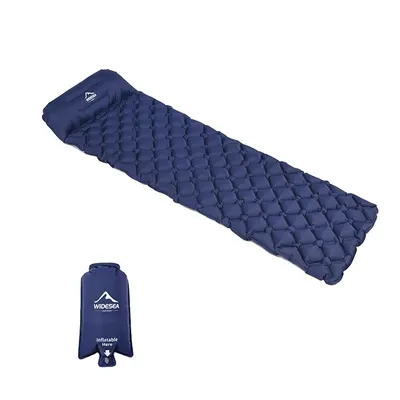 Image de Matelas de camping, design gonflable, ultraléger et portable, bleu marine avec sac
