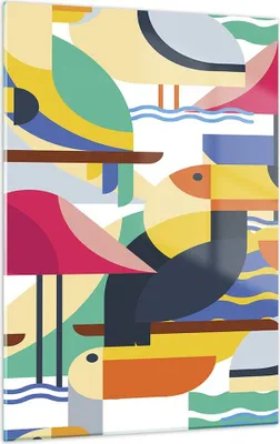Produktbild von Bilder auf glas - Einteilig - Vogel Abstraktion - 50x70cm - Glasbilder - Wandbilder - Bilder - zum Aufhängen bereit - Wanddekoration aus Glas - Glas Bilder - Wandbild auf Glas - GPA50x70-3747