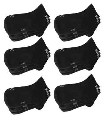 Obrázok produktu pre Puma Quarter Socken, balenie 18 kusov, čierna farba, veľkosť: 47-49