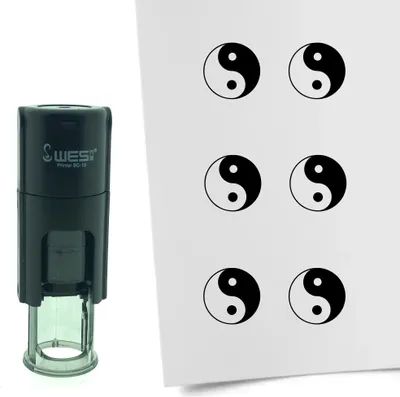 Produktbild von CombiCraft Selbstfärbender Stempel 'Yin Yang' in der Farbe Schwarz, Ø10mm