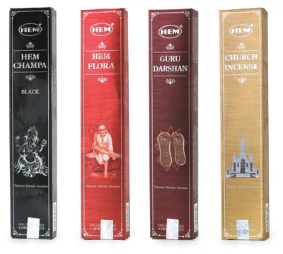 Immagine prodotto di HEM Chrámy a Tradizione - Set di lussuose bacchette profumate naturali Masala, 4 varietà