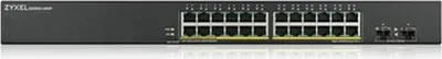 Imagen del producto de Zyxel GS190024HPV2-EU0101F: Switch Zyxel, 24 puertos Gigabit Ethernet, modelo GS1900-24HP V2, para montaje en rack, con fuente de alimentación de 170 vatios y gestión integrada