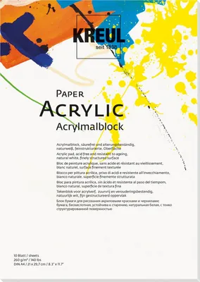 Image de KREUL 69041 KREUL Bloc d'artiste "Paper Acrylic", 10 feuilles, DIN A4