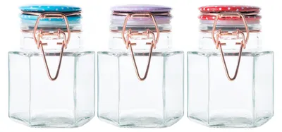 Produktbild von Home Basic Vorratsdosen, Rosa/Rot/Hellblau, 3 Einheiten