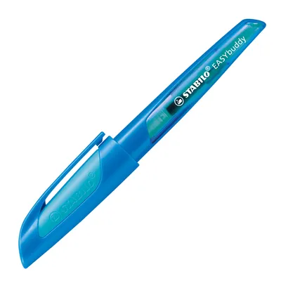 Obrázek produktu pro Školní plnicí pero s hrotem A pro začátečníky - STABILO EASYbuddy v tmavě modré/světle modré barvě - barva psaní modrá (smazatelná) - jedno pero - náplň je součástí balení