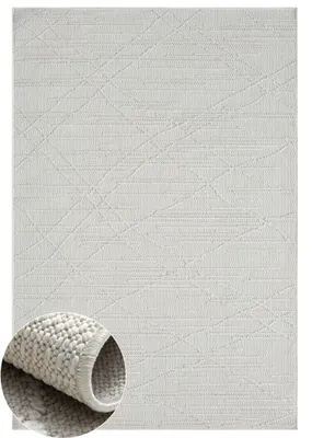 Obrázok produktu pre MY-RUG vonkajší koberec "Rory" 200x140 cm, biely, so špeciálnym, mäkkým sisalovým vzhľadom, pre interiér a exteriér