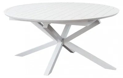 Immagine prodotto di Tavolo in alluminio rotondo allungabile bianco con diametro 150x150xH75 cm Camet