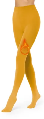 Image de Collants thermiques Merry Style pour femmes, collants doublés d'hiver MS-ATX-442 (moutarde, XS/S) .