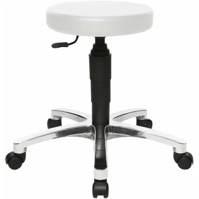 Produktbild von TOPSTAR Drehhocker"Tec 70" chrom Kunstleder weiß extra dick gepolsterter Sitz