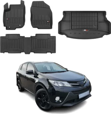 Zdjęcie produktu dla Zestaw dywaników i bagażnika do Toyoty RAV4 2013-2019 TPE czarny