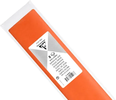 Produktbild von Clairefontaine 10x Seidenpapier, Pkg 8 Bogen 18g im Format 50x75cm Orange 95458C