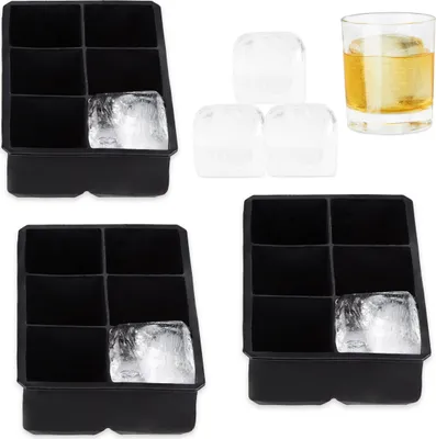 Produktbild von relaxdays 3 x Eiswürfelform Silikon 5 cm