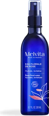 Zdjęcie produktu dla Melvita 81Z0073, 400 ml, Skóra uniwersalna, Przeciwstarzeniowy, Oczyszczenie, Nawilżający, Orzeźwiający, Regeneracja, Odżywiający,..., Niebieski, ROSA DAMASCENA FLOWER WATER* - AQUA/WATER - POLYEPSILON-LYSINE - CITRONELLOL** - GERANIOL** -..., 1 szt.