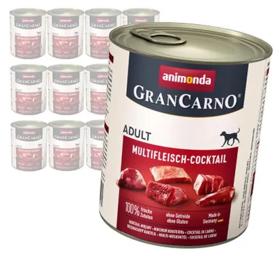 Produktbild von Animonda GranCarno Adult 12x800g Nassfutter für Hunde, Fleischcocktail