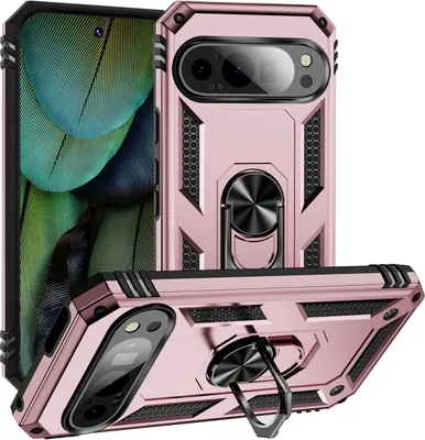 Produktbild von Mobigear Armor Ring Google Pixel 9 Hülle Hardcase Backcover Stoßfest mit Ringhalter - Roségold