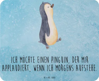 Produktbild von Mr. & Mrs. Panda Mauspad Pinguin marschieren - Eisblau - Geschenk, spazieren, Mausunterlage, Mousepad, Designer Mauspad, Familie, Computer zubehör, stolz, Schwester