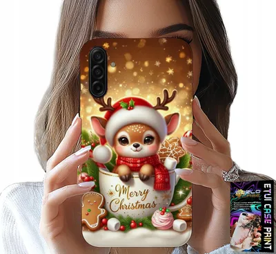 Produktbild von Hülle für Samsung Galaxy A17 5G - Motiv: Süßer Rentier, weihnachtliches Design