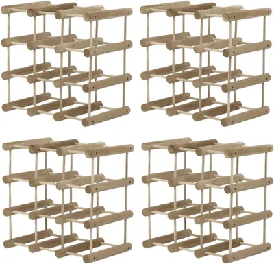 Produktbild von MODO24 Weinregal Modular, 56 Flaschen, 4 Module, Flaschenregal, Weinständer, Eiche Massivholz, Modul 36x36x24 cm, Natur Geölt, RW7