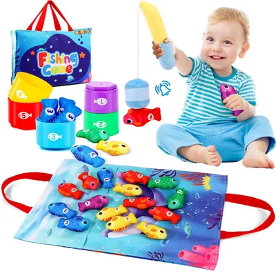 Produktbild von Visspiel für Kinder im Alter von 4 bis 12 Jahren – Sensorisches Lernspielzeug – Montessori-Spielzeug – Spielzeug zur Förderung der Motorik – Fische – Spiel – 3 Jahre