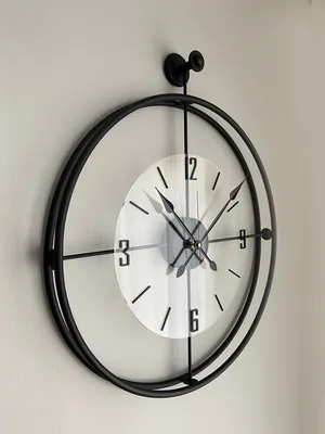 Obrázok produktu pre Opviq, Mclock-00110, Dekoratívne kovové nástenné hodiny, čierne, 100 % KOV, 58 x 7 x 68 cm