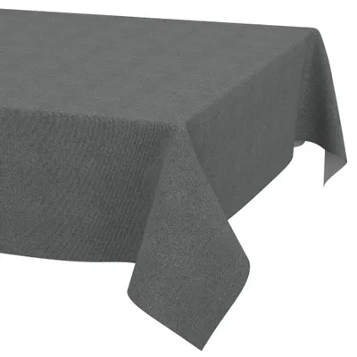 Produktbild von Tischdecke 140x140cm Rechteckig Grau DanceDirty abwaschbar Leinenoptik wetterfest Falschuni Modern Schnittkante