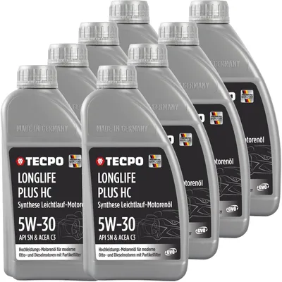 Produktbild von TECPO Motoröl 8 Liter 5W-30 LONGLIFE Plus HC Synthese passend für ACEA C3 / API SN / 504 / 507 / 229.31 / 229.51 / LL-04 / C30