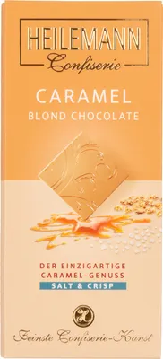 Produktbild von Weiße Schokolade CARAMEL Salt & Crisp von Heilemann, 80g