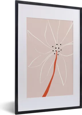 Produktbild von MuchoWow® Gerahmtes Poster Blumen - Abstrakt - Pastell 40x60 cm - Poster mit Schwarzem Bilderrahmen Wandposter Rahmen Foto Bilder - Poster in Rahmen