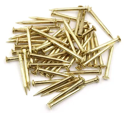 Design61 Stahlstifte - 100 Stück - 2,0 x 20 mm - Messing Lenskopf