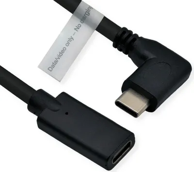 Produktbild von ROLINE Video-Verlängerungskabel (DP Alt Mode) USB Typ C-C, ST/BU, schwarz, 2 m