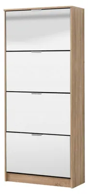 Produktbild von Dmora Schuhschrank Pentone 67x28x156 cm, Braun Eiche, 8 Regale 8 Fächer
