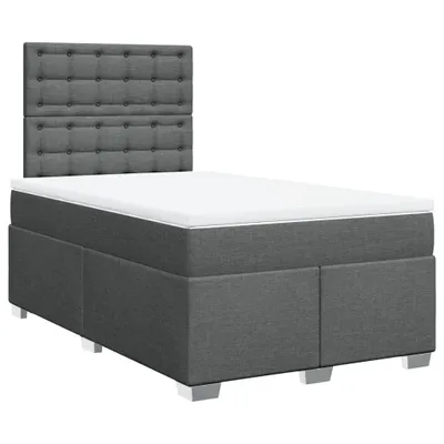 Produktbild von vidaXL Boxspringbett mit Matratze Dunkelgrau 120x200 cm Stoff