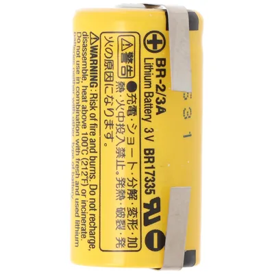 Produktbild von BR-2/3 A Panasonic Lithium Batterie 3,0 Volt mit Lötfahnen in U-Form