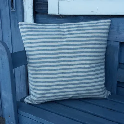 Produktbild von Kissen inkl. Polyesterkissen Jeans-Natur gestreift  40x40 cm