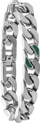 Holzkern Herrenarmband Edelstahl Bodyguards Türkis/Silberfarben 1